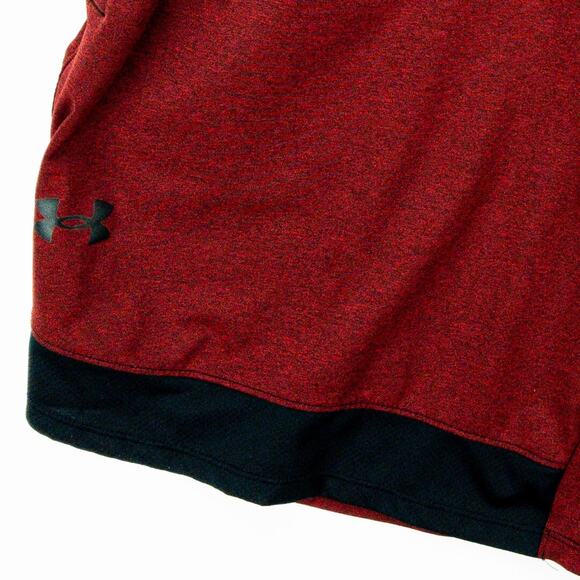 Under Armour Gym Shorts Men's Large Red Black Logo Elastic Waist Drawstring - Picture 4 of 11